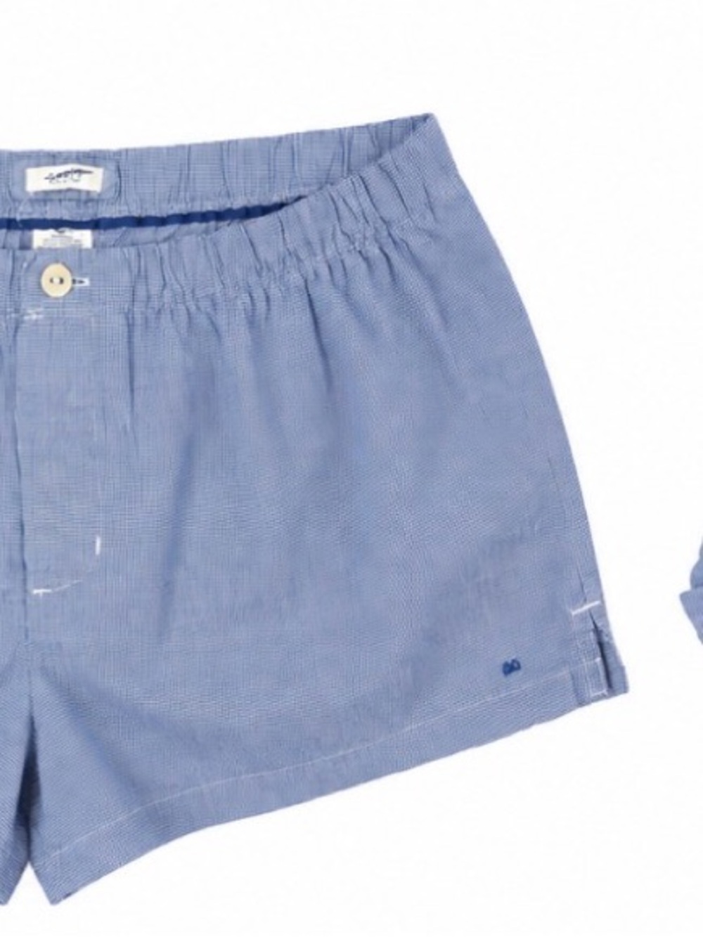 aerie Light Blue Checked Cotton Boxer Lounge Sleep Shorts NWOT